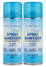 Load image into Gallery viewer, (2 pack) - Larger Size - 70% Alcohol, Multi Purpose Hand &amp; Surface Spray Sanitiser - 400ml
